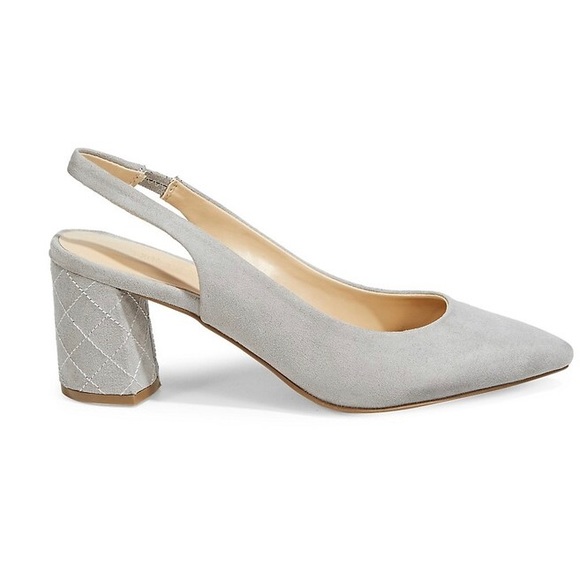 Blush Pink Expression “Aimee” Slingback Pumps, Faux Suede - Picture 2 of 4